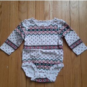 Carter's Pink and Green Patterned Bodysuit